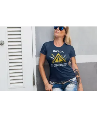 Koszulka damska Uwaga Bardzo Napięty System Nerwowy śmieszny prezent tshirt
