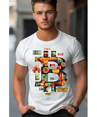 Koszulka męska z bitcoinem crypto Bitcoin kryptowaluty T-shirt męski