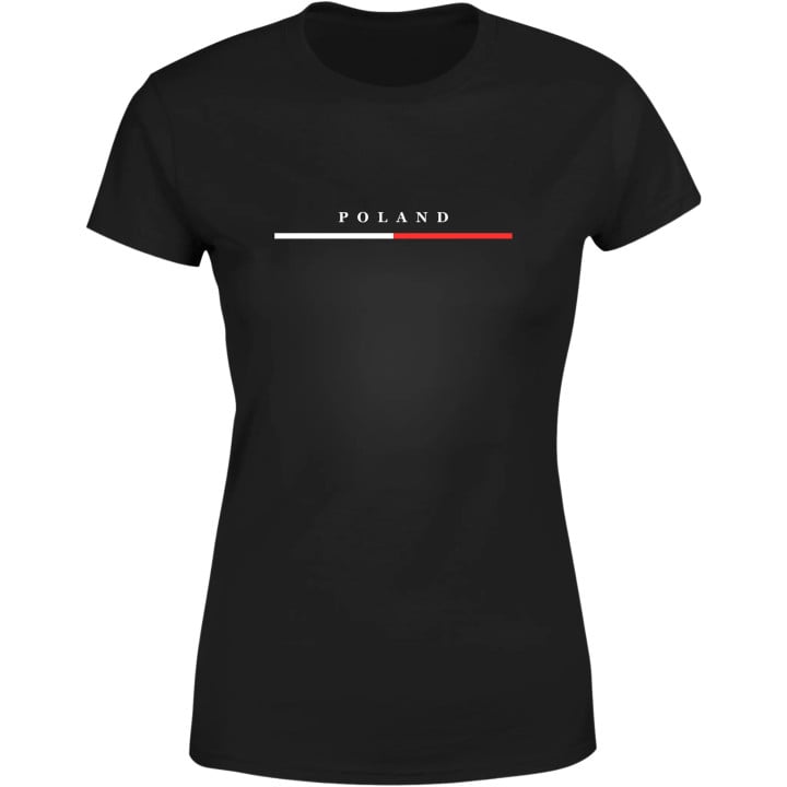 Koszulka damska POLAND elegancka modna Polska Patriotyczny Charakter T-shirt