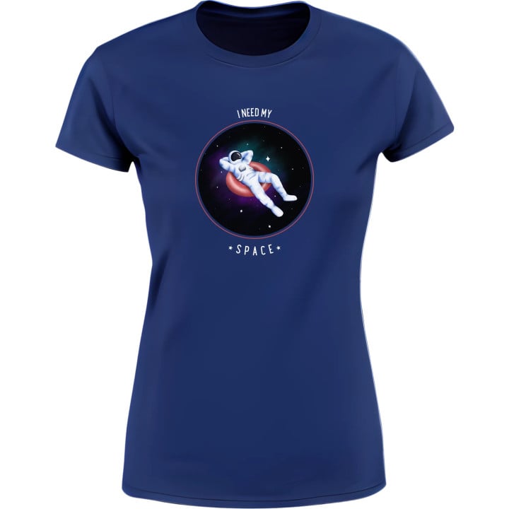 Koszulka damska I NEED MY SPACE - Astronauta Relaksujący się w Kosmosie