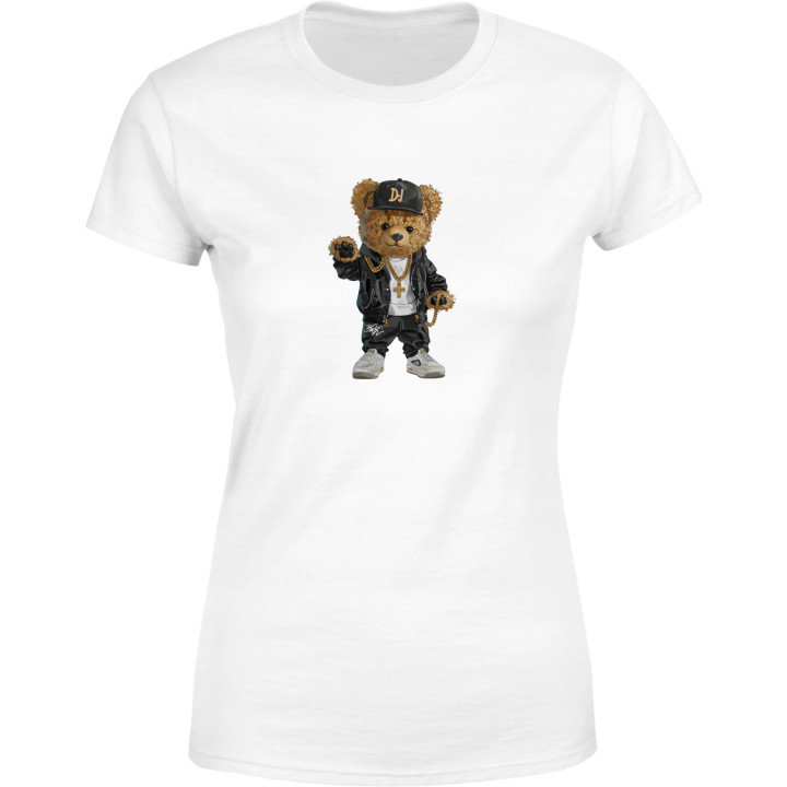Koszulka damska Hip-Hopowy Miś DJ gangster raper modny T-shirt damska