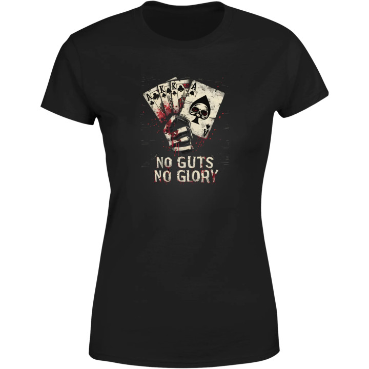 Koszulka damska NO GUTS NO GLORY bez odwagi nie ma chwały karty pokerowe
