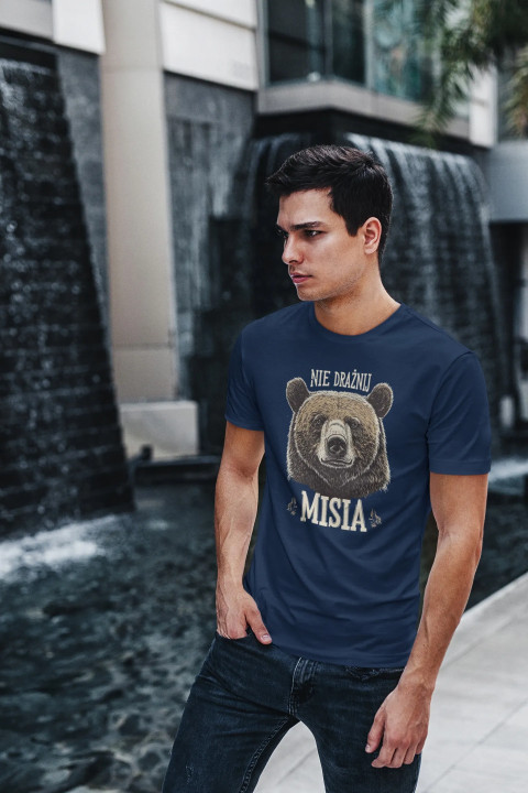 Koszulka męska NIE DRAŻNIJ MISIA śmieszna prezent dla faceta T-shirt — zdjęcie 5