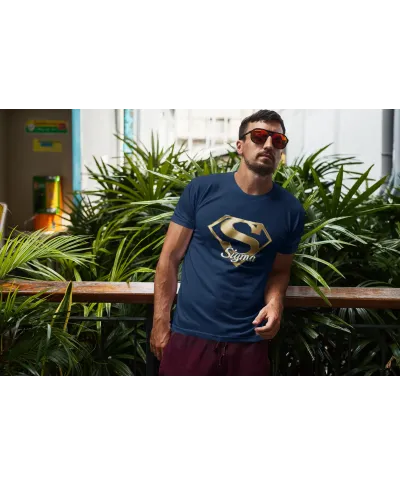 Koszulka męska SUPER SIGMA symbol sukcesu i wybitności prezent t-shirt