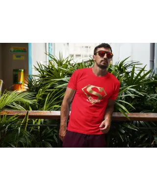 Koszulka męska SUPER SIGMA symbol sukcesu i wybitności prezent t-shirt