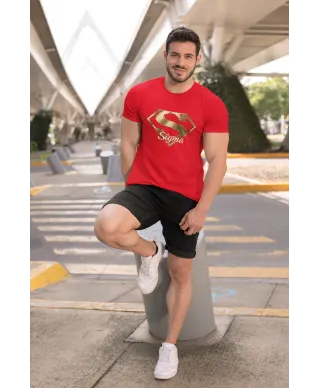 Koszulka męska SUPER SIGMA symbol sukcesu i wybitności prezent t-shirt