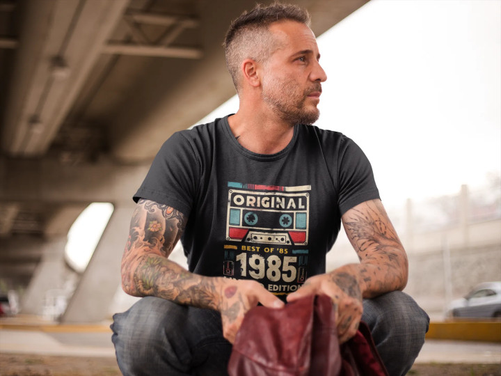 Koszulka męska prezent na 40 urodziny dla mężczyzny faceta Original 1985 — zdjęcie 3