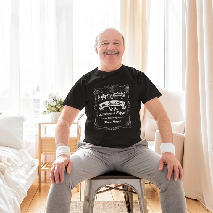 Koszulka męska Najlepszy Dziadek na Świecie Nr. 1 prezent na Dzień Dziadka — zdjęcie 4