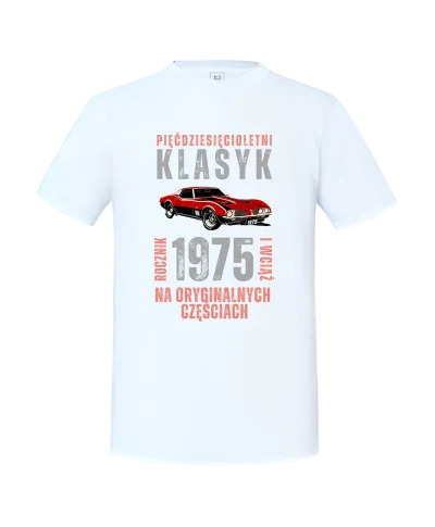 Koszulka męska prezent na 50 urodziny Klasyk na Oryginalnych Częściach 1975