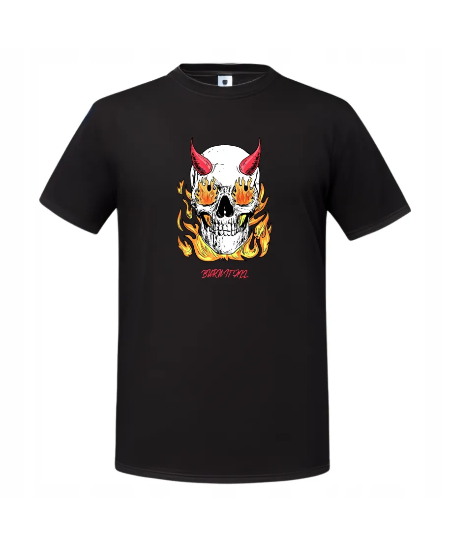 Koszulka męska Burn It All - Czaszka w Płomieniach t-shirt Koszulka męska Burn It All - Czaszka w Płomieniach t-shirt