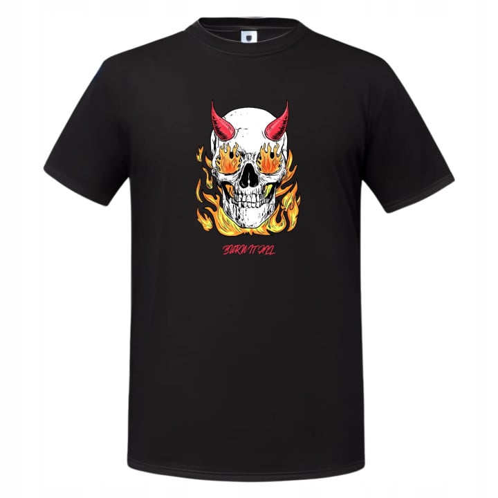 Koszulka męska Burn It All - Czaszka w Płomieniach t-shirt