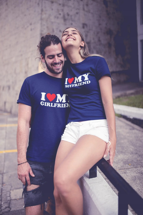 Zestaw koszulek dla par I LOVE MY GIRLFRIEND BOYFRIEND prezent Walentynki — zdjęcie 6
