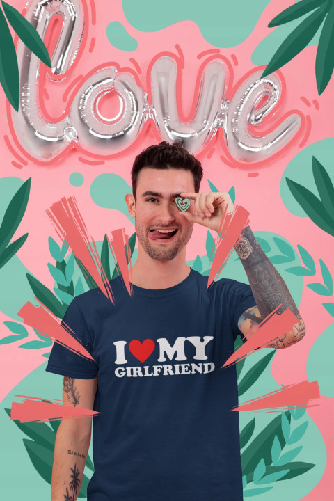 Zestaw koszulek dla par I LOVE MY GIRLFRIEND BOYFRIEND prezent Walentynki — zdjęcie 7