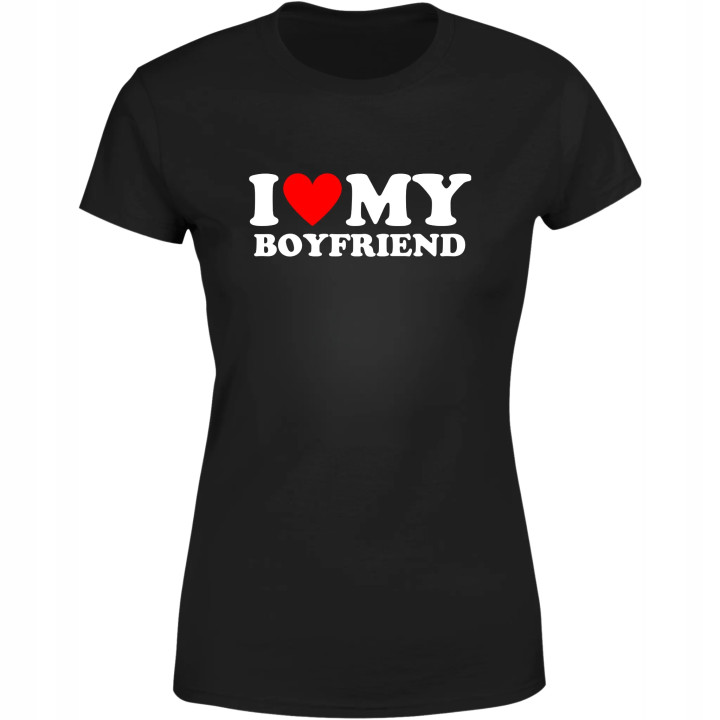 Koszulka damska I LOVE MY BOYFRIEND prezent dla niej na walentynki