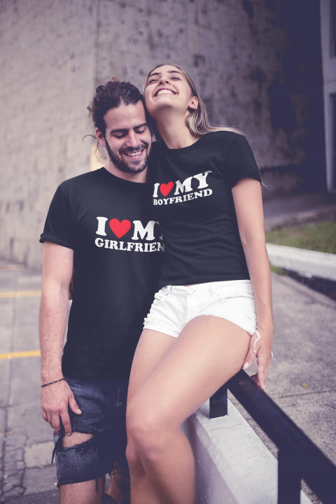 Koszulka damska I LOVE MY BOYFRIEND prezent dla niej na walentynki — zdjęcie 7