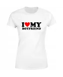 Koszulka damska I LOVE MY BOYFRIEND prezent dla niej na walentynki