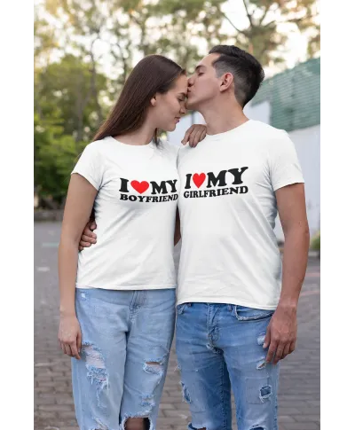 Koszulka damska I LOVE MY BOYFRIEND prezent dla niej na walentynki