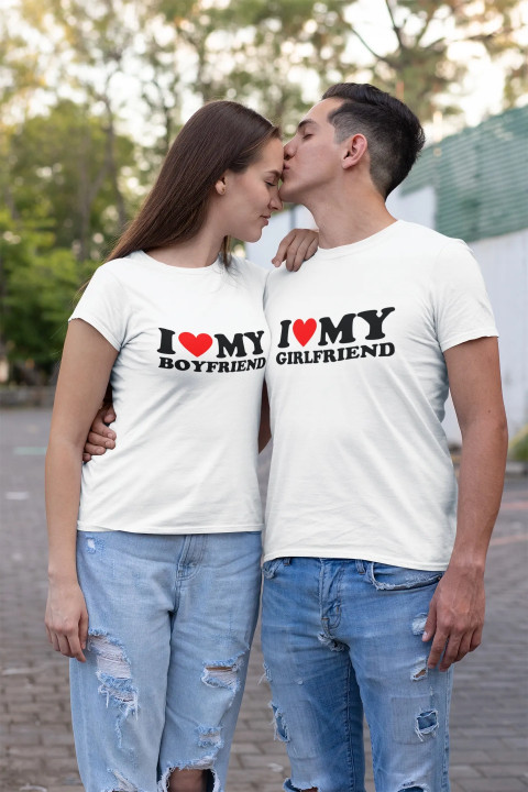 Koszulka damska I LOVE MY BOYFRIEND prezent dla niej na walentynki — zdjęcie 6