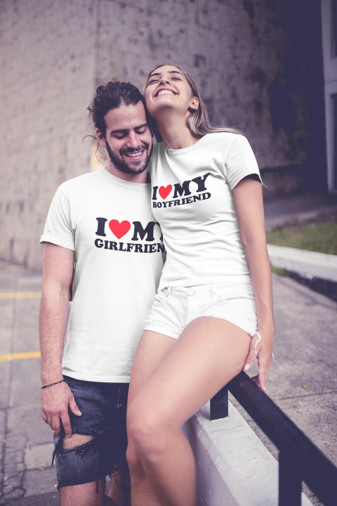 Koszulka damska I LOVE MY BOYFRIEND prezent dla niej na walentynki — zdjęcie 7