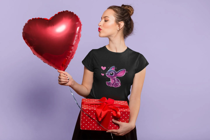 Zestaw koszulek dla par Stitch Angel prezent na Walentynki — zdjęcie 6
