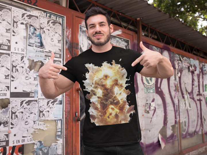 Koszulka męska Eksplozja Mocy siła i energia T-shirt męski — zdjęcie 4