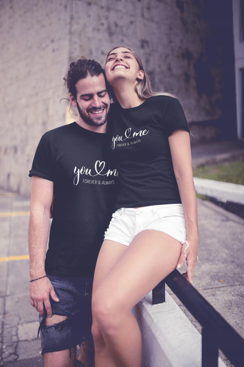 Koszulka męska You & Me - Forever & Always prezent na walentynki — zdjęcie 2