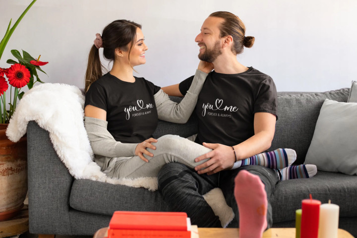 Koszulka męska You & Me - Forever & Always prezent na walentynki — zdjęcie 4