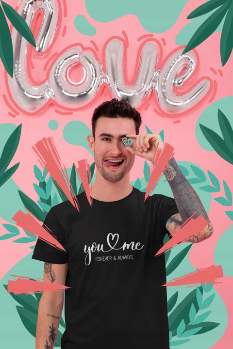 Koszulka męska You & Me - Forever & Always prezent na walentynki — zdjęcie 6