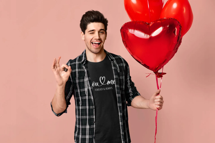Koszulka męska You & Me - Forever & Always prezent na walentynki — zdjęcie 8