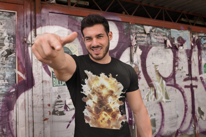 Koszulka męska Eksplozja Mocy siła i energia T-shirt męski — zdjęcie 5
