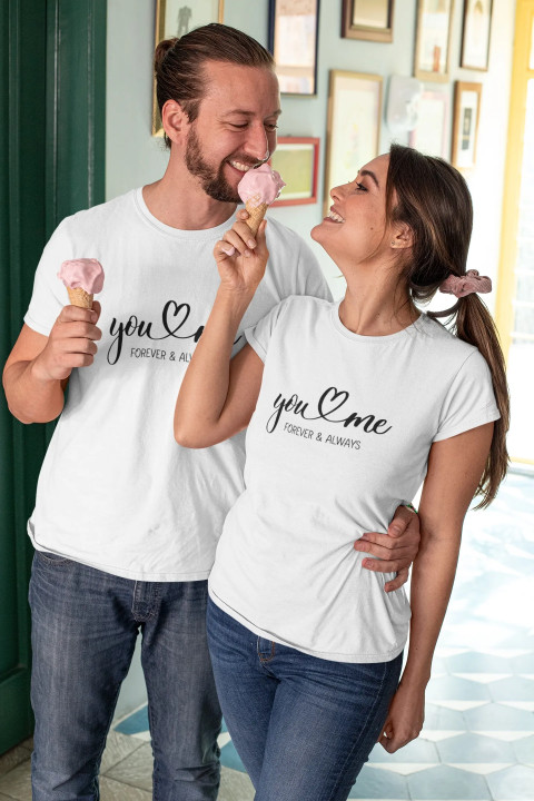 Koszulka męska You & Me - Forever & Always prezent na walentynki — zdjęcie 3