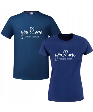 Zestaw koszulek dla par You & Me - Forever & Always prezent na walentynki