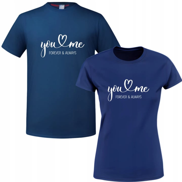 Zestaw koszulek dla par You & Me - Forever & Always prezent na walentynki