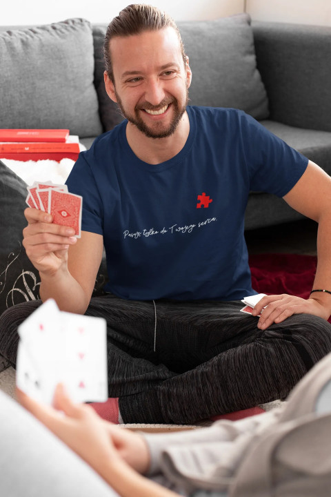 Koszulka męska Walentynki Puzzle - „Pasuję do Twojego serca” Prezent — zdjęcie 4