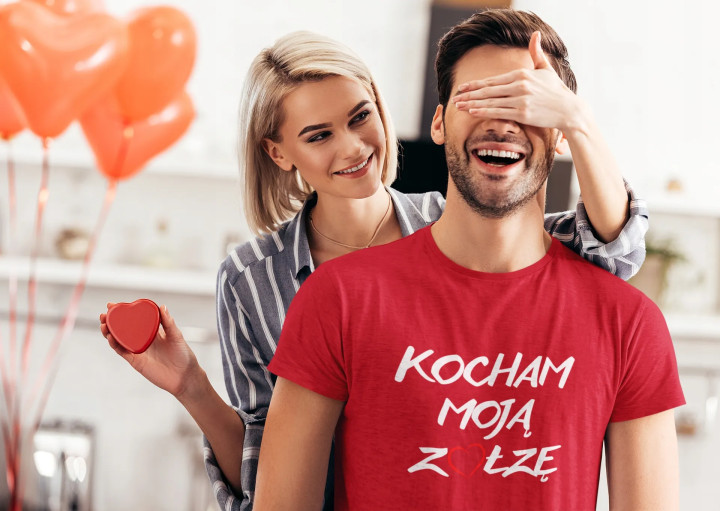 Koszulka męska Kocham Moją ZOŁZĘ z sercem prezent dla niego na walentynki — zdjęcie 5