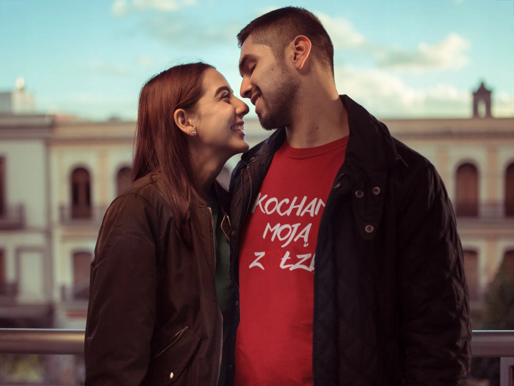 Koszulka męska Kocham Moją ZOŁZĘ z sercem prezent dla niego na walentynki — zdjęcie 8