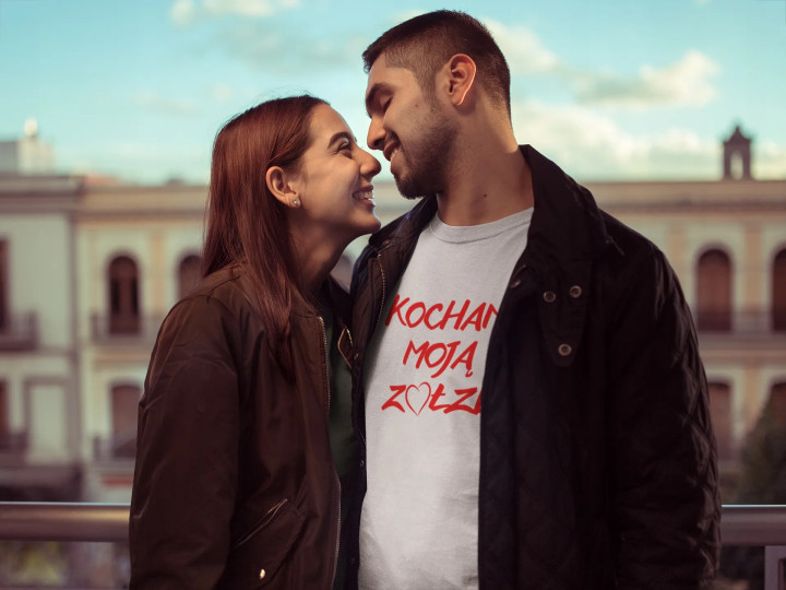 Koszulka męska Kocham Moją ZOŁZĘ z sercem prezent dla niego na walentynki — zdjęcie 8