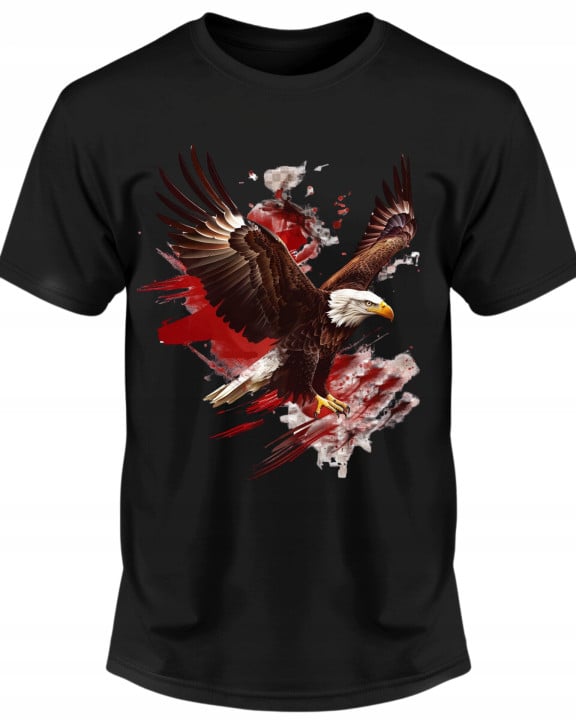 Koszulka męska z Orłem w barwach Narodowych T-shirt męski — zdjęcie 2