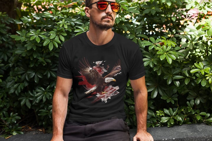 Koszulka męska z Orłem w barwach Narodowych T-shirt męski — zdjęcie 3