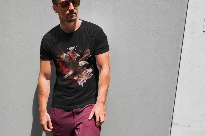 Koszulka męska z Orłem w barwach Narodowych T-shirt męski — zdjęcie 4