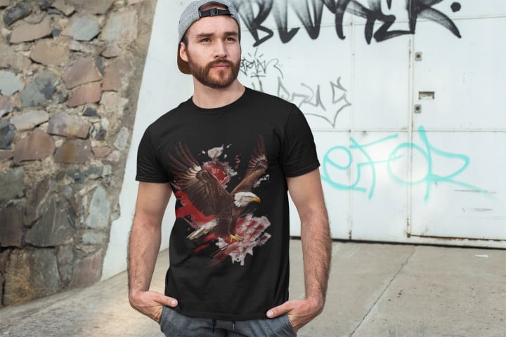 Koszulka męska z Orłem w barwach Narodowych T-shirt męski — zdjęcie 5
