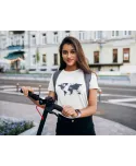 Koszulka damska mapa świata kompas dla podróżnika T-shirt damski