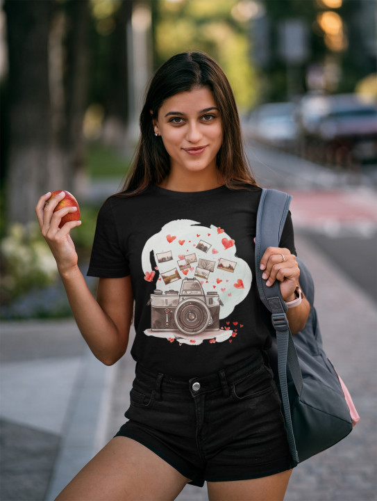 Koszulka damska artystyczna dla Miłośników Fotografii T-shirt damski — zdjęcie 2