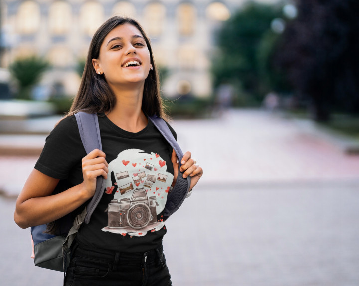 Koszulka damska artystyczna dla Miłośników Fotografii T-shirt damski — zdjęcie 3
