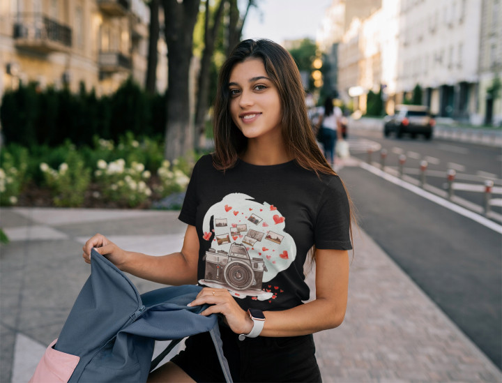 Koszulka damska artystyczna dla Miłośników Fotografii T-shirt damski — zdjęcie 4