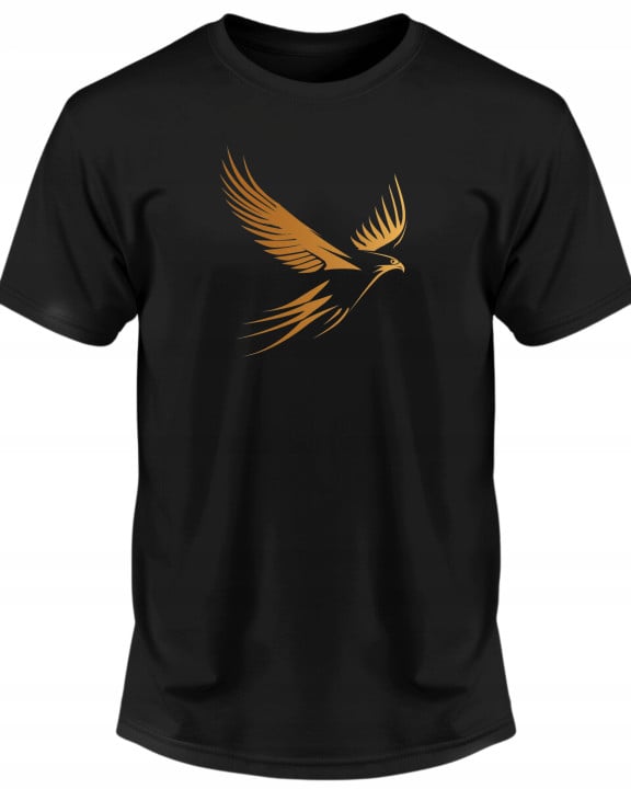 Koszulka męska Złoty Orzeł w locie elegancki T-shirt męski — zdjęcie 2