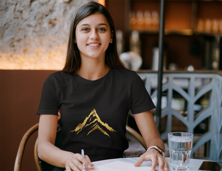 Koszulka damska Złote Góry szczyty dla miłośników gór T-shirt damski — zdjęcie 2