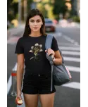 Koszulka damska Złoty Kwiat subtelny elegancki t-shirt damski
