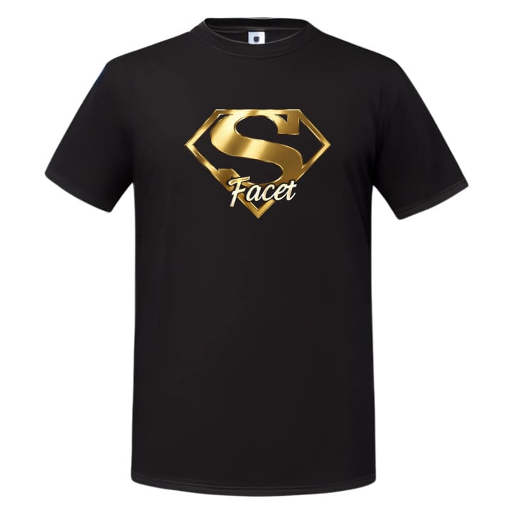 Koszulka Super Facet prezent na Dzień Mężczyzny złote logo stylowe t-shirt