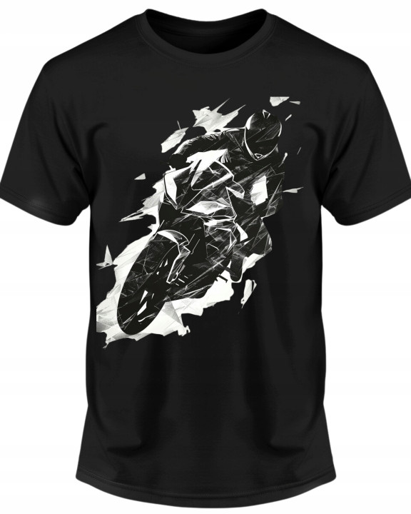 Koszulka męska Motocykl Prędkość Adrenalina dla motocyklisty T-shirt męski — zdjęcie 2